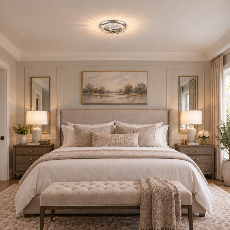 Modern 4 - Light LED Crystal Flush Mount 