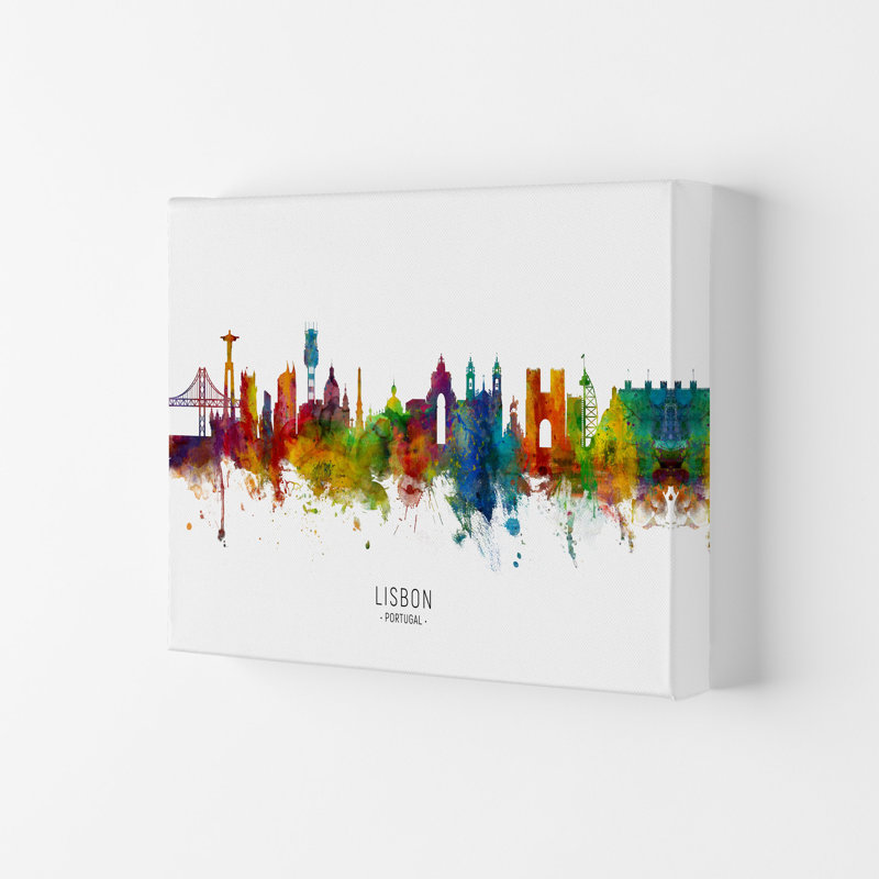 Lisbon Portugal Skyline by Michael Tompsett - Print, Wrapped Canvas, 42cm H x 59.4cm W x 4cm D