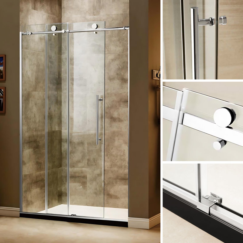 Porte de douche coulissante sans cadre l 48 po x H 79 po