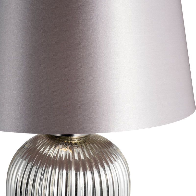 Textured Glass, 27" Ridged Silver Table Lamp