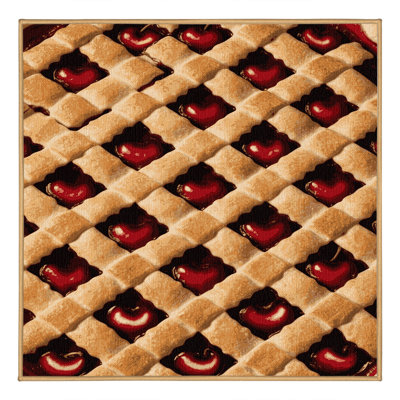  Washable Cherry pie Desserts Area Rug