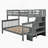 Stairway Twin-Over-Full Bunk Bed With Storage And Guard Rail For Bedroom, Gray Color(OLD SKU :LT000019AAE)-2065943140