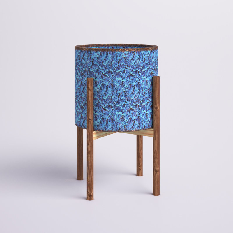 Pot à fleurs en céramique Tommy, Noyer
