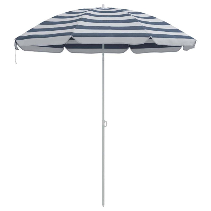 Market Parasol, 193cm H x 161cm W x 161cm D, Blue Striped