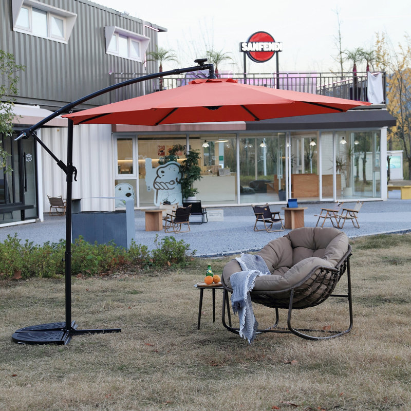Parasol de marché à DEL 10 pi, Orange