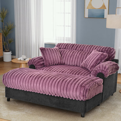 Chaise Lounge Sofa with Two Throw Pillows