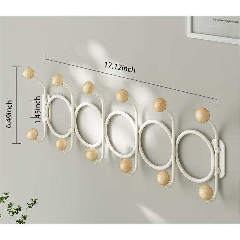 Portemanteau mural en métal Cathalina, Crème/beige