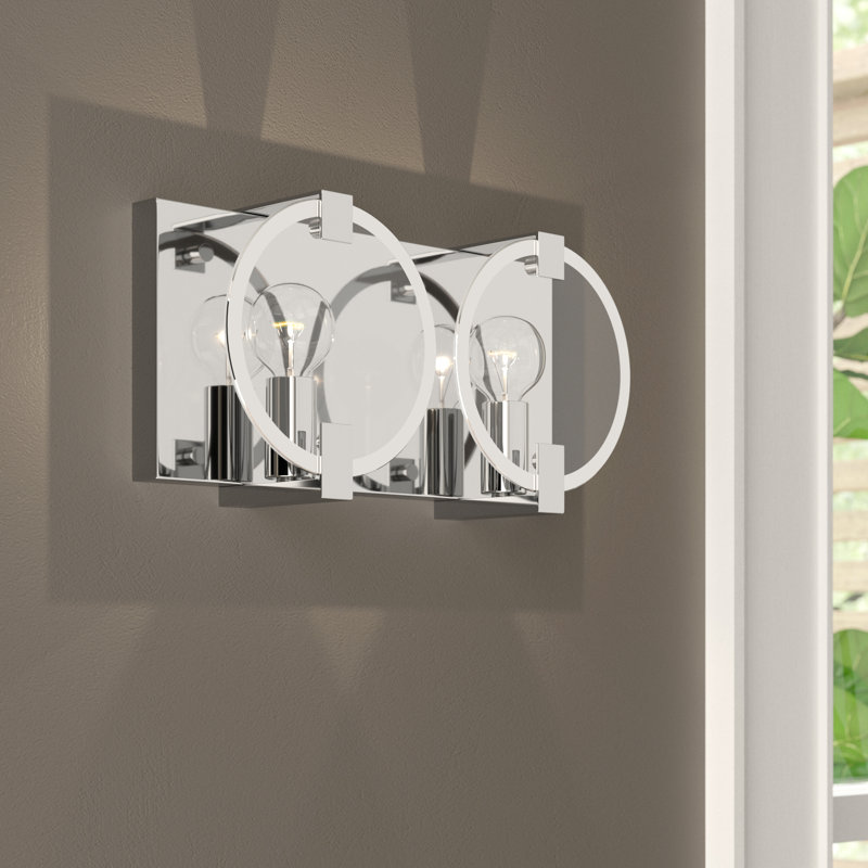 Plafonnier encastré à 2 lumières en chrome poli à intensité variable Carmelin