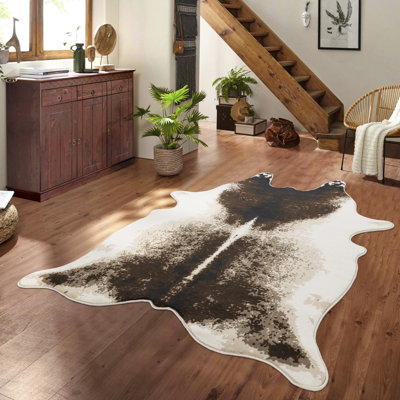 Tapis rustique de 12,05 lb de style campagnard rustique, tissé à la machine avec envers en jute et sécuritaire pour les animaux, facile à nettoyer. Matériau de montagne large Wide X 84, à poils courts, idéal pour les endroits très passants