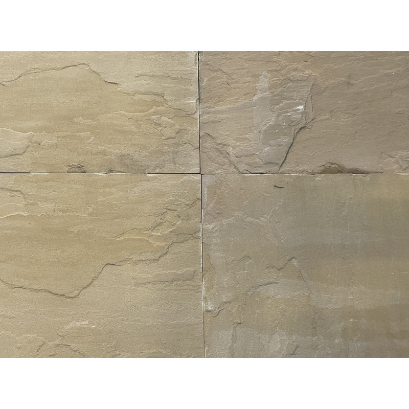 Kokomo Gold Natural Cleft Face, Gauged Back 16" x 16" Sandstone Stone Look Wall & Floor Tile