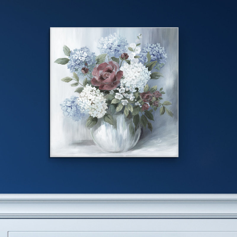 " Hydrangea Arrangement Soft " by Nan, 24" H x 24" W x 1.5" D