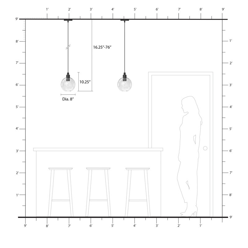 Luminaire suspendu en dome à 1 lumière, Laiton satiné