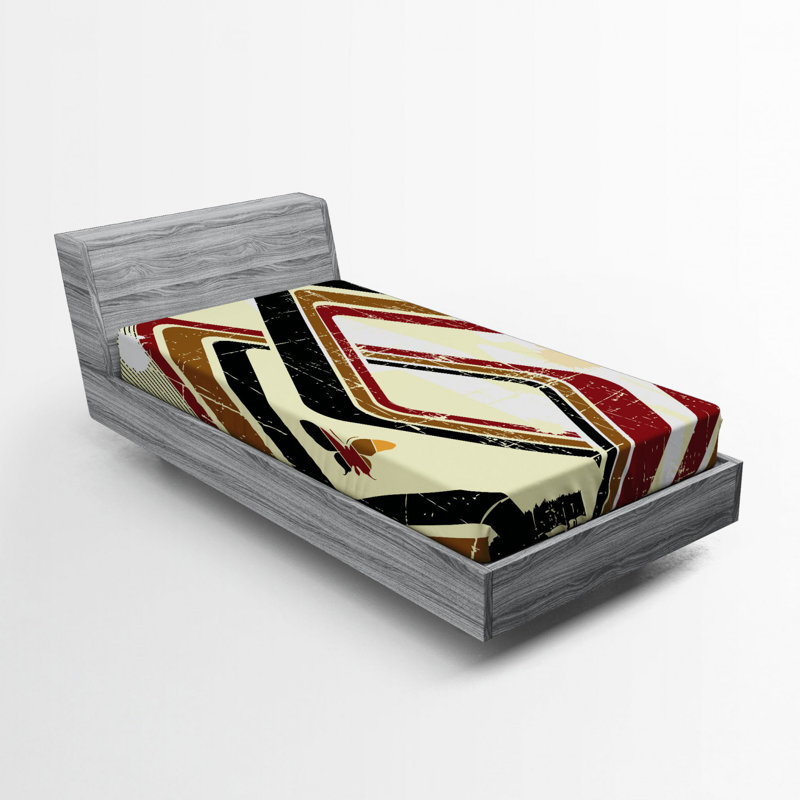 Microfiber Abstract Fitted Sheet, Twin Fitted Sheet