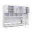 Lit simple escamotable avec placard, tiroirs et bureau