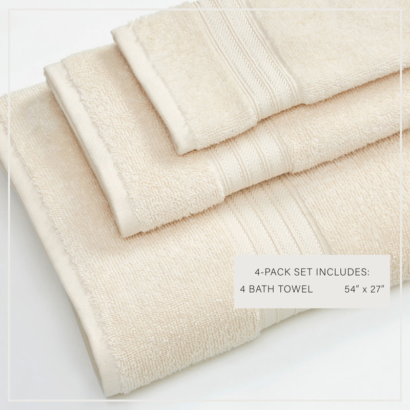 Super Soft 100% Cotton Quick-Dry Bath Towels, Buttermilk