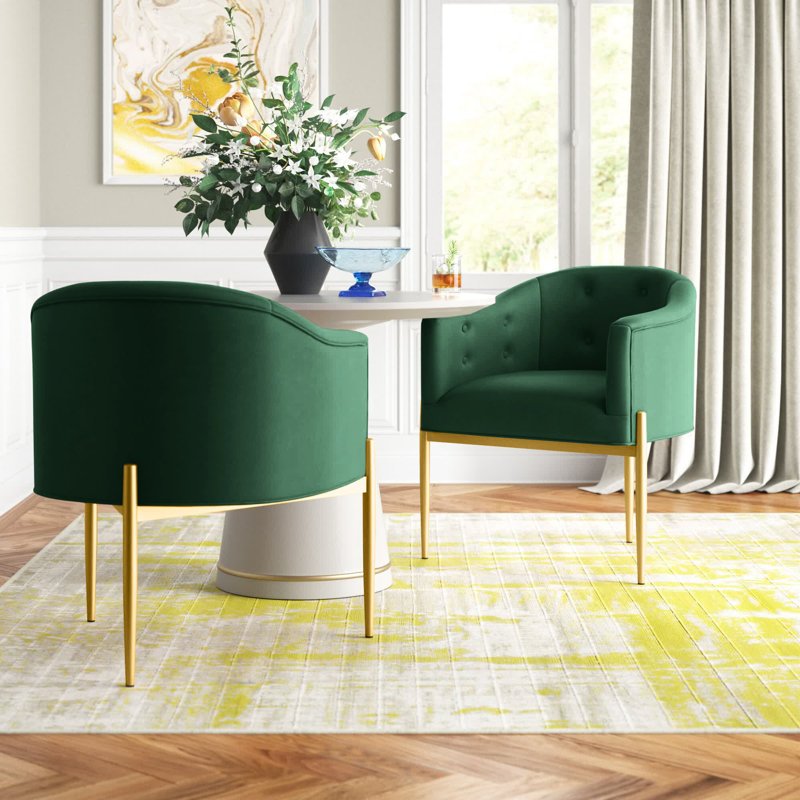 Savour Tufted Performance Velvet Accent Chairs, Emerald Velvet