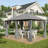 Outsunny 10' X 13' Outdoor Patio Gazebo, Canopy Shelter With 6 Removable Sidewalls & Steel Frame For Garden, Lawn, Backyard & Deck, Gray