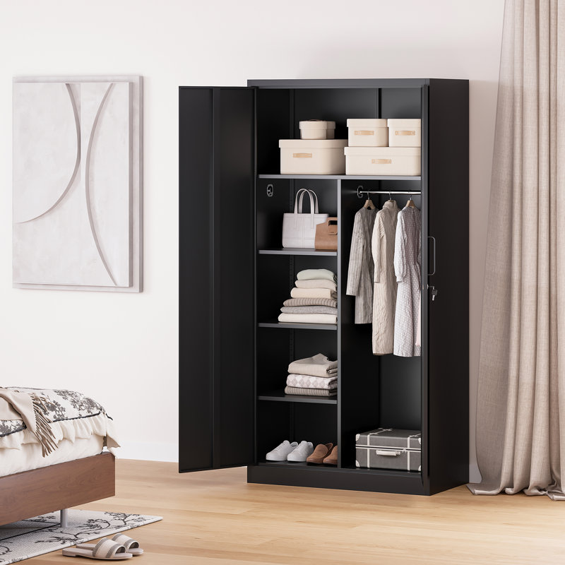 Casier 5 sections - 2 niveaux, Noir, H 72 po x l 36 po x P 17,7 po