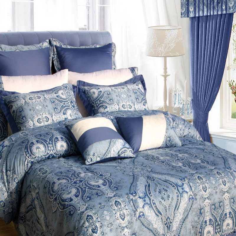 Atlantis Traditional Cotton Damask Comforter, Full Comforter + 23 Additional Pieces