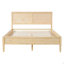 Structure de lit plateforme grand lit en bois avec tête de lit à panneau classique, support de lattes en bois, aucun sommier requis, assemblage facile, naturel-1731553651