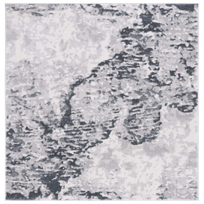 Tapis gris / ivoire à motif abstrait Ethellee
