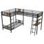 Lit superposé en L avec lit mezzanine avec bureau et tablette