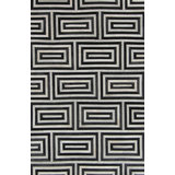 Area Cowhide Geometric Area Rug in Black/Off White/Cream