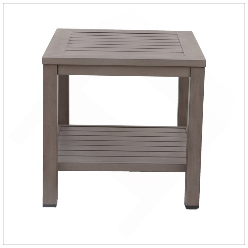 Table de bout en aluminium avec tablette