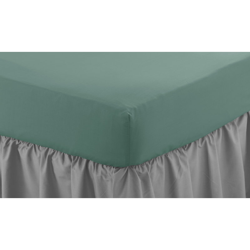 Izyan Percale Fitted Sheet, Bottle Green, Single (3')