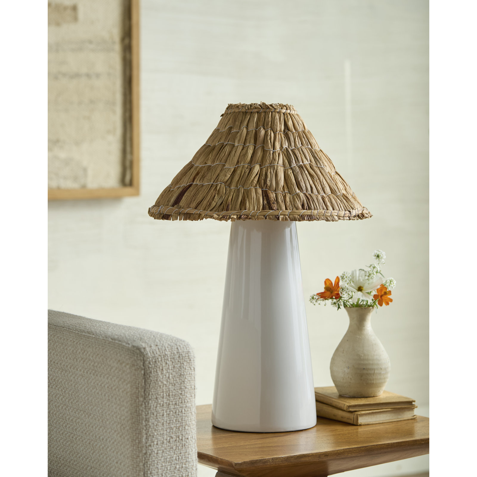 Ceramic Table Lamp, White