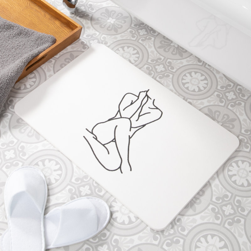 Non-Slip Bath Mat, White