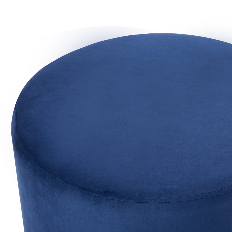 Arfhlaith Upholstered Pouf, Blue Velvet 