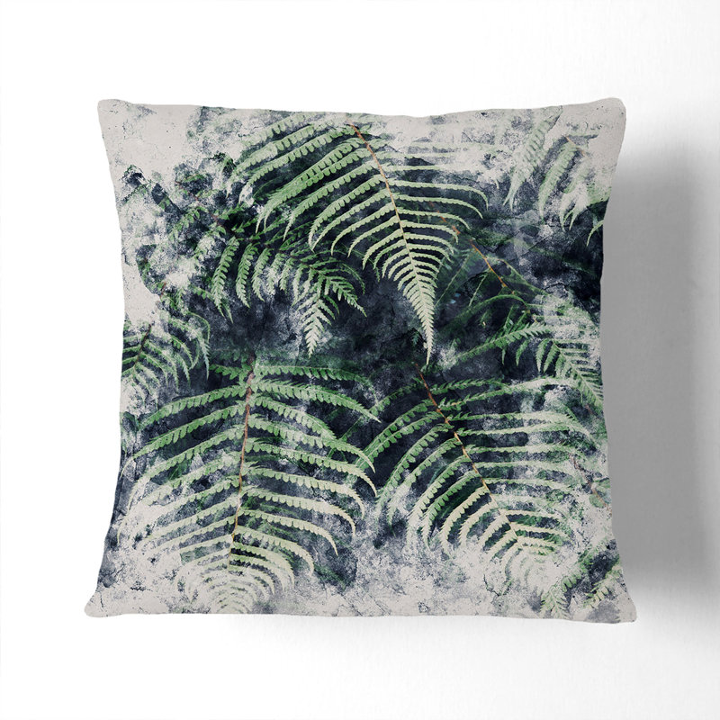 Fern Leaves Vol.1 Watercolour Scatter Cushion, White, 55cm H x 55cm W x 20cm D