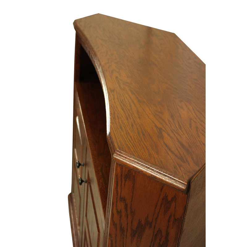 Meuble télé de coin en bois massif pour téléviseur de 55 po ou moins Clouse, Léger