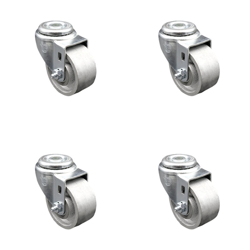 Roulettes semi-pivotantes en acier