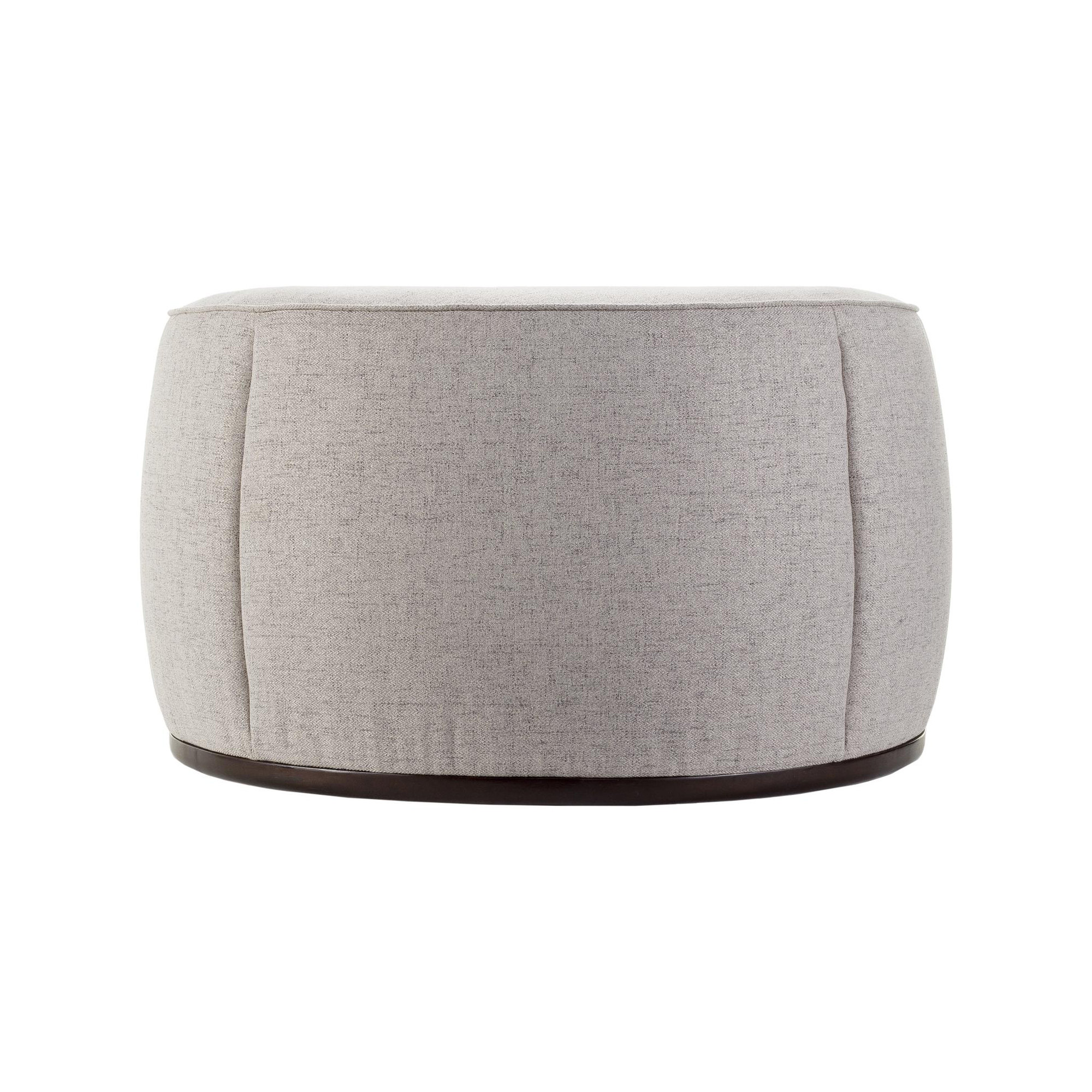Alexandria 36" Round Ottoman, Beige Polyurethane/Polyester