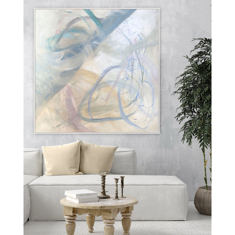 "Bar Harbor" par Katie Ré Scheidt, H 51 po x l 51 po, Cadre flottant blanc