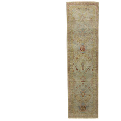Tapis unique en or / beige / saumon 3 pi x 11 pi 2 po