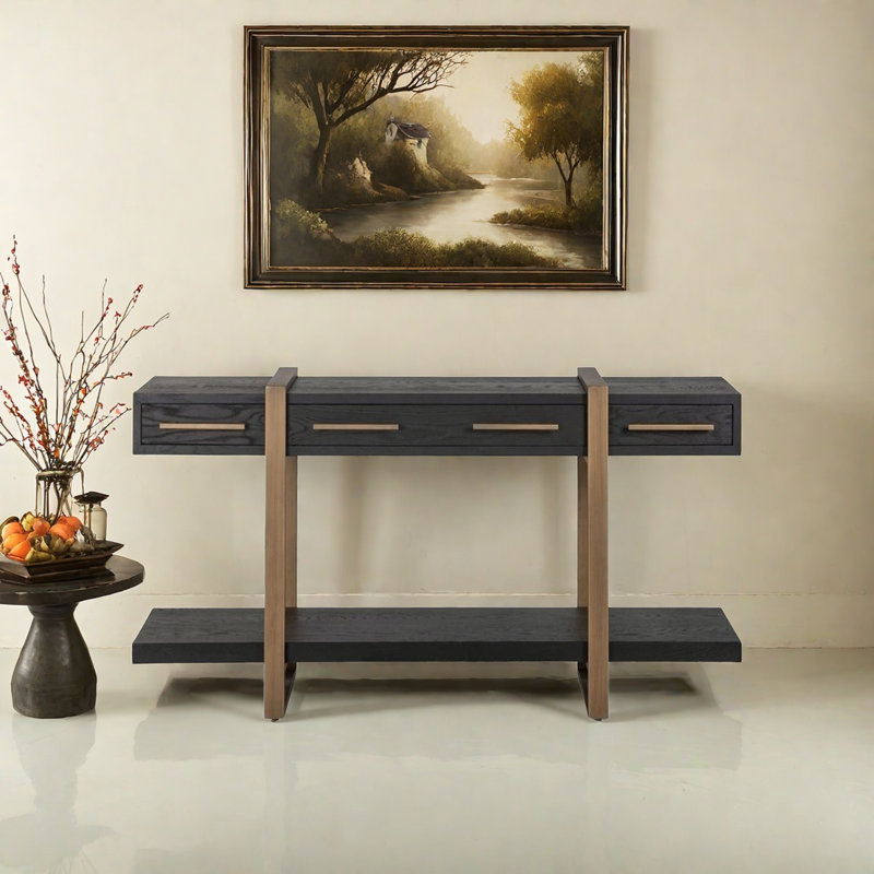 Console Minimalist Art avec 3 tiroirs, H 31,89 po x l 55,12 po x P 17,72 po