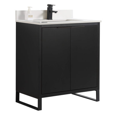 Gesell 30'' Single Bathroom Vanity with Stone Top