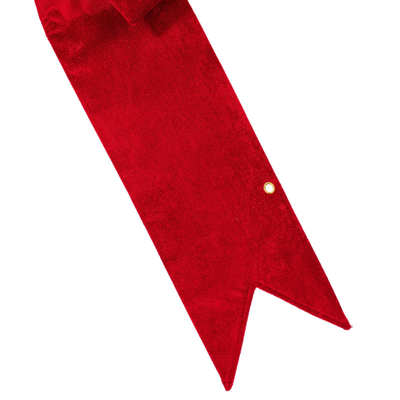 36" Red Velvet Outdoor Christmas Bow, 36" H x 9" W x 45" D