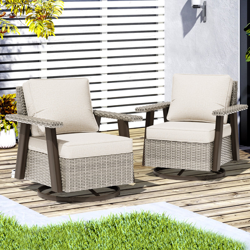 Chaises pivotantes 2 pièces avec coussins Creal, Beige