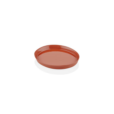 Elegant Terracotta Plate, 5.5 x 6.3 x 0.8 inches | 100% Porcelain, Dishwasher & Microwave Safe | Perfect for Serving Dishes, Stylish Dinnerware for Home & Entertaining, Durable and Easy to Clean