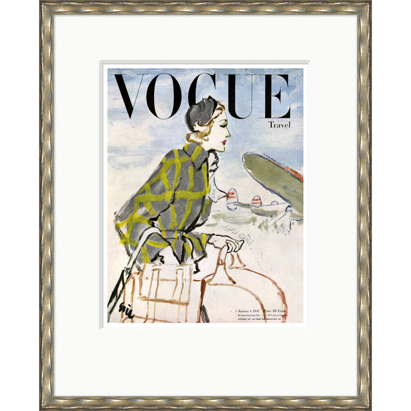 Vogue Cover, Travelling With Fashion, Carl Erickson, January 1, 1947 Print by Condé Nast, Silver