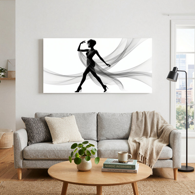 Ensemble de 1 toile murale Silhouette Dance, 40“W x 20”H, Natural