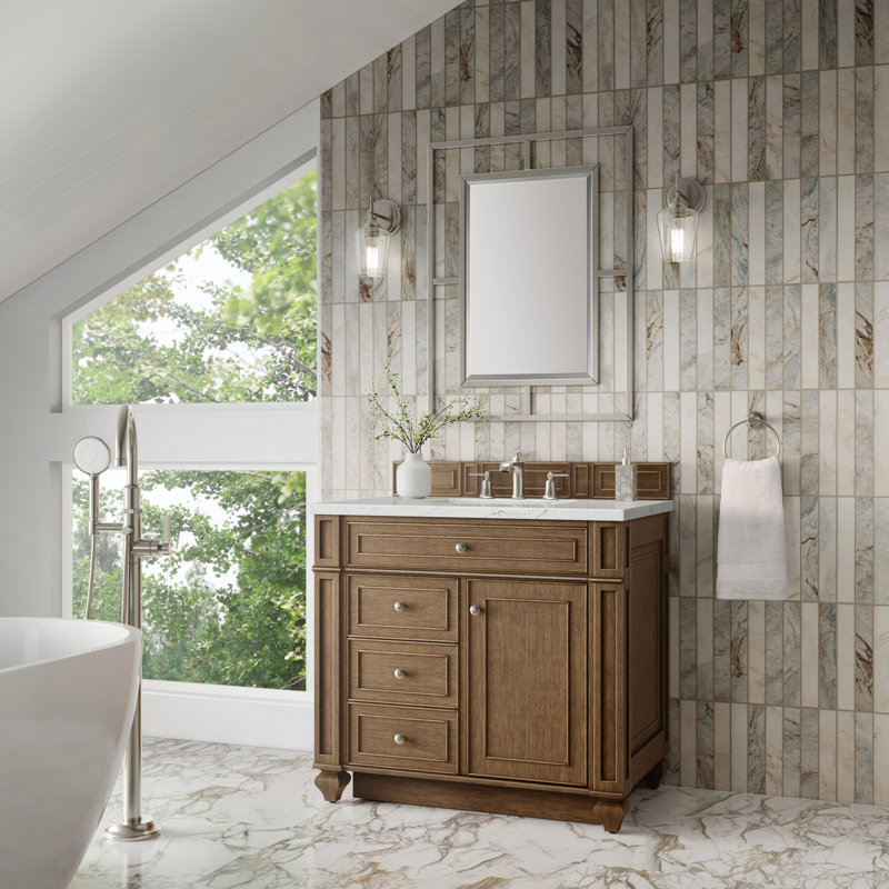 Bristol 36'' W Single Vanity, Saddle Brown, Ethereal Noctis, 8" Widespread