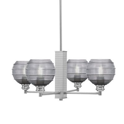 Edge 4 Light Chandelier With 6" Glass