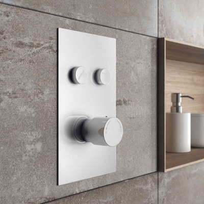 Corra Double Concealed Valve Thermostatic Diverter Shower Valve