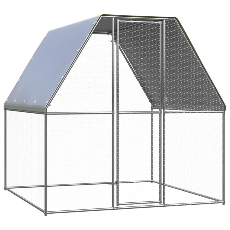 Cage à poulet en acier galvanisé gris et argent 6,6 po x 6,6 po x 6,6 po Ophelia & Co.