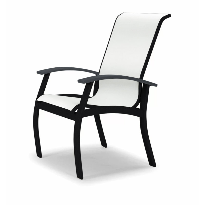 Chaise de patio Askar, Blanc 6D Sunbrella®, Graphite classique, Noir texturé